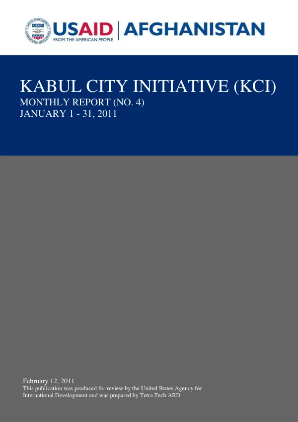 KCI Monthly Report January 1-31, 2011