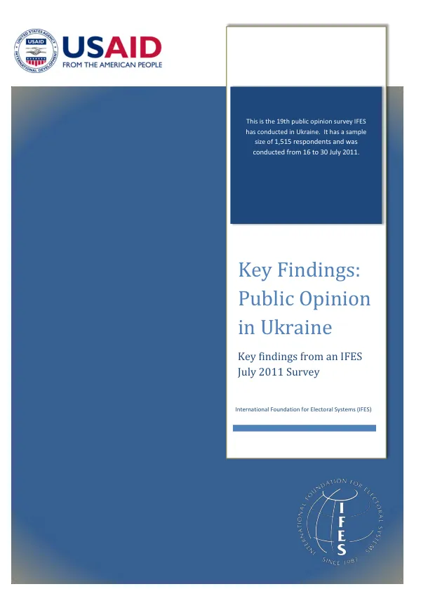 Public Opinion in Ukraine 2011