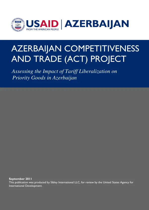 Assessing the Impact of Tariff Liberalization on Priority Goods in Azerbaijan