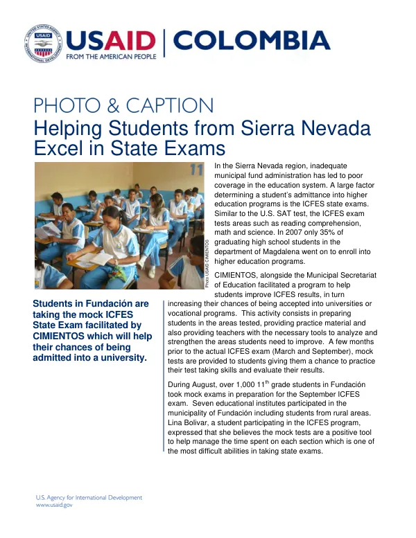 Helping Students from Sierra Nevada Excel in State Exams