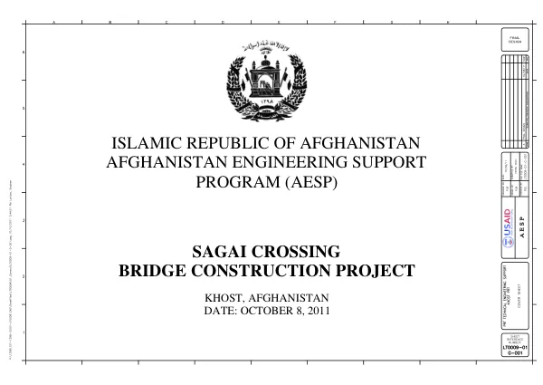 Final Design: SAGAI CROSSING BRIDGE CONSTRUCTION PROJECT