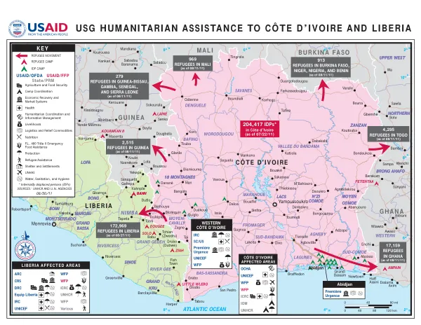 USG Humanitarian Assistance to Côte d'Ivoire and Liberia