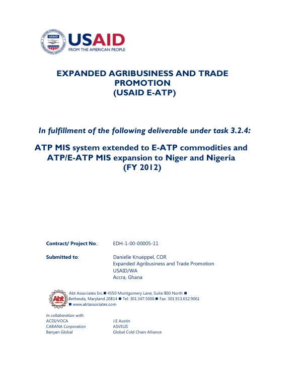 Expanded Agribusiness and Trade Promotion (E-ATP) Project