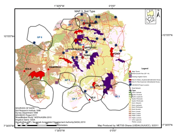 Map Produced by: METSS Ghana (USDA/LSU/UCC), 5/2011