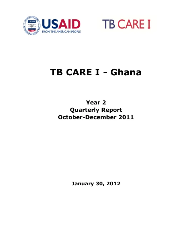 TB CARE I - Ghana Year 2 Quarterly Report October-December 2011