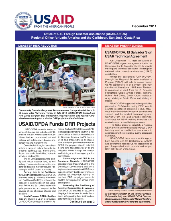 OFDA LAC NEWSLETTER DECEMBER 2011