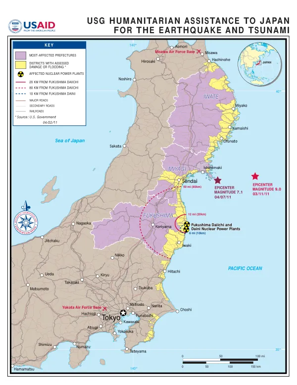 USAID/OFDA Japan Program Map