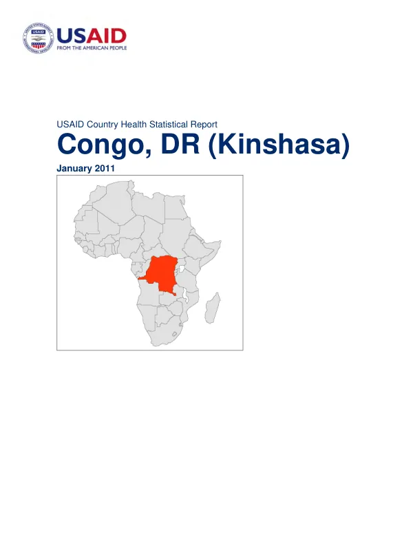 USAID Country Health Statistical Report Congo, DR (Kinshasa)