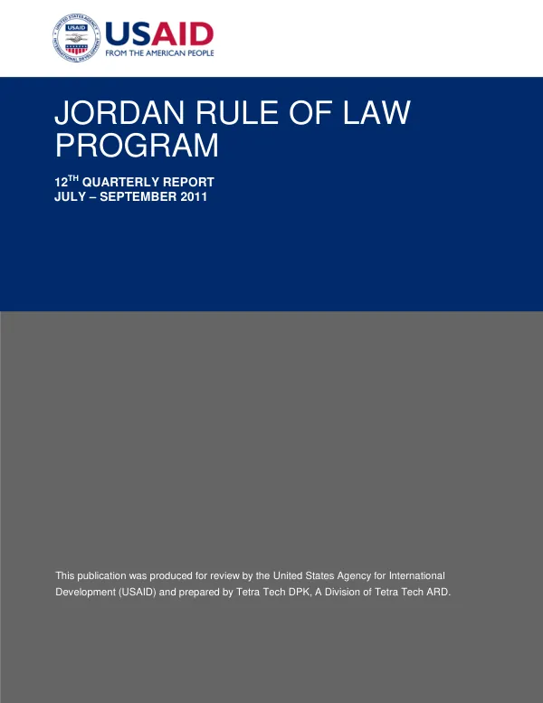 12th Quarterly Report: Jordan Rule of Law Program