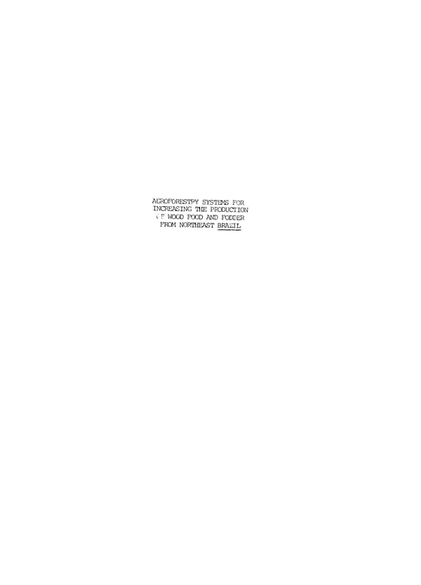 AEROFORESTPY SYSTvIMS FOR INCREASING M{E PPDDUOT1ION OF WOO MXOD AND FODDER FROM NORMFAST BRAZIL