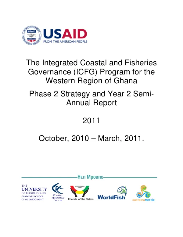 Semi-Annual Report: Integrated Coastal and Fisheries Governance (ICFG) Program for the Western Region of Ghana