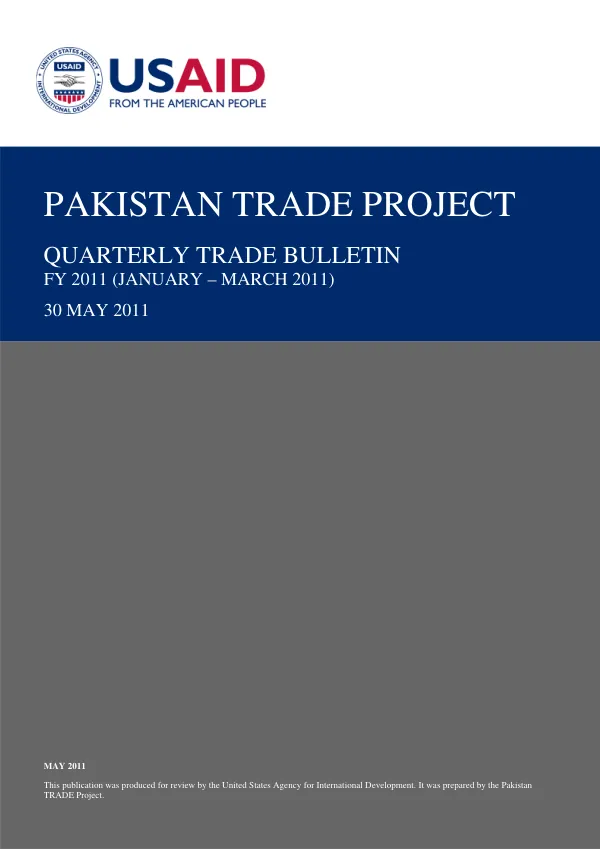 Quarterly Trade Bulletin FY 2011 (JANUARY – MARCH 2011)