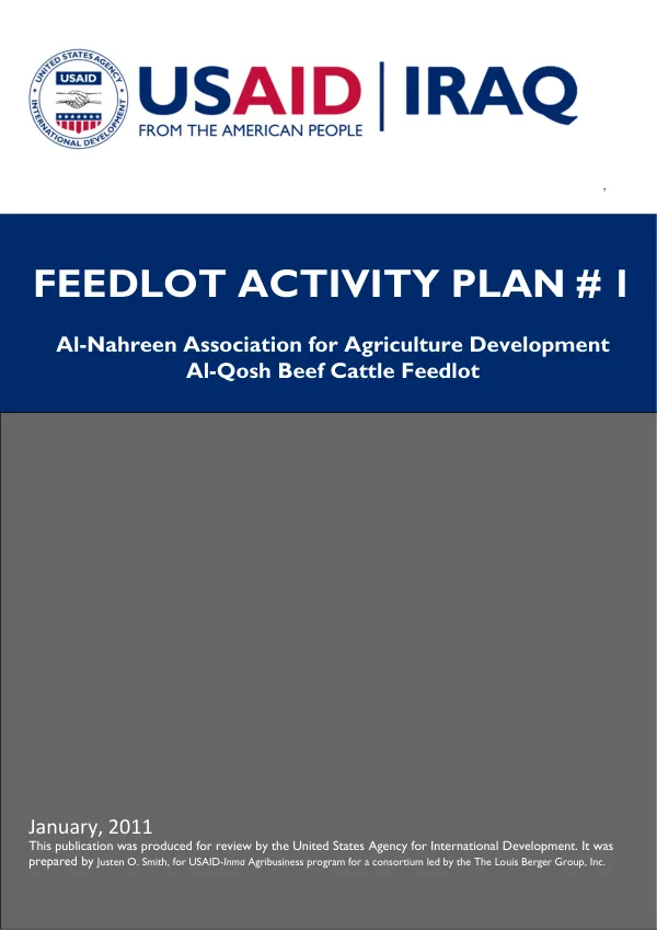 Feedlot Activity Plan #1