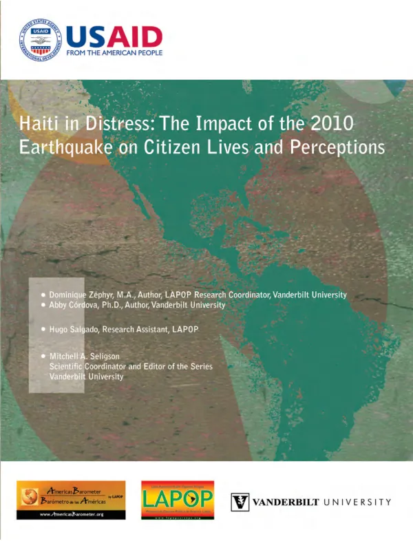 Haiti in Distress: The Impact of the 2010 Earthquake on Citizen Lives and Perceptions