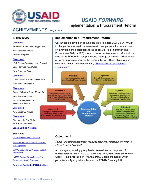 Implementation & Procurement Reform: Achievements
