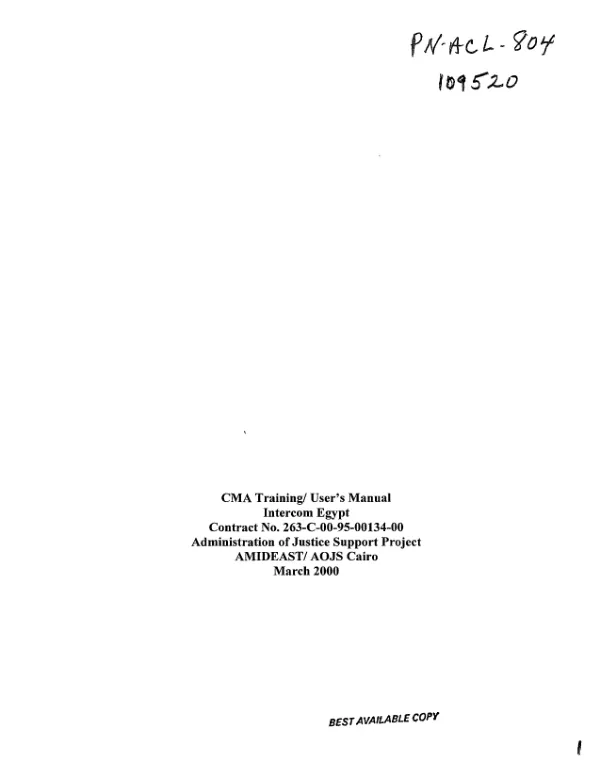 CMA [case management application] training/user's manual