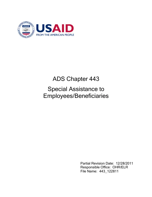 ADS 443 - Special Assistance to Employees/Beneficiaries