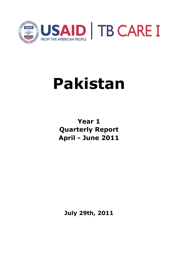 Quarterly Report: April - June 2011