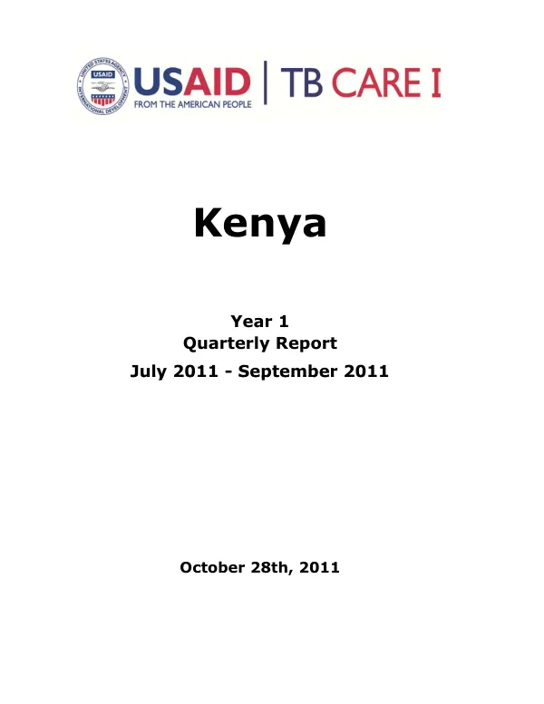 Quarterly Report: July 2011 - September 2011