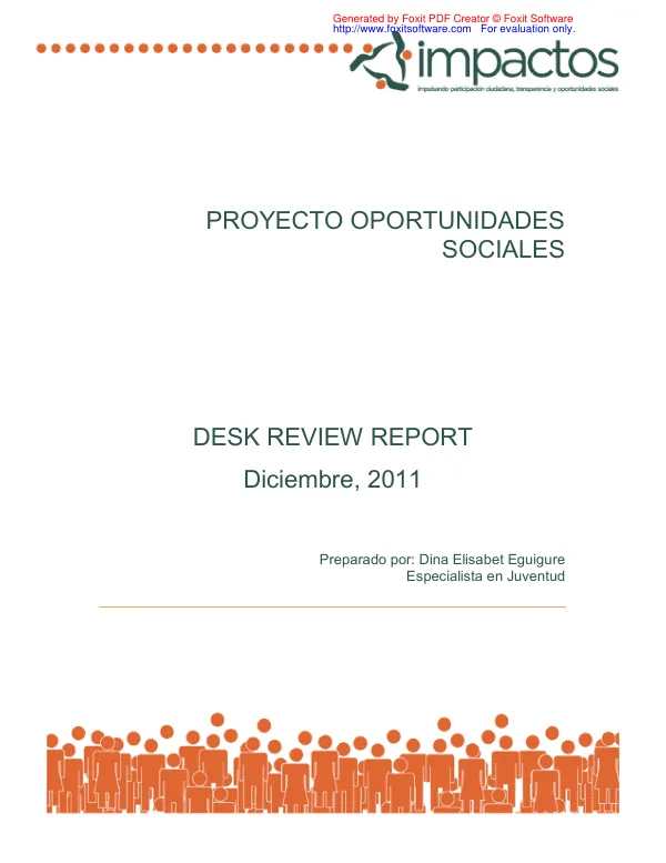 Desk Review Report: Proyecto Oportunidades Sociales
