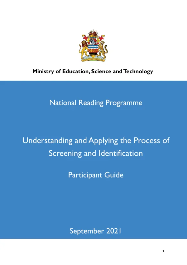 Participant Guide - Screening and Identification Module
