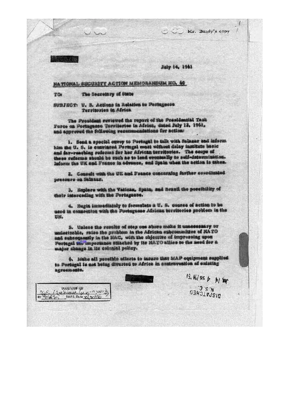 National Security Council Report to the President