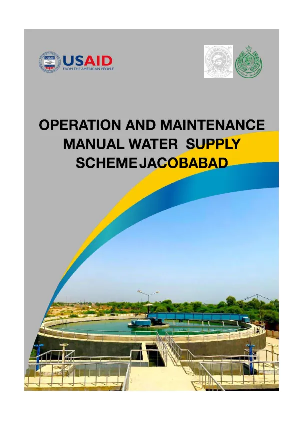 O&M Manual for Jacobabad Water Supply System
