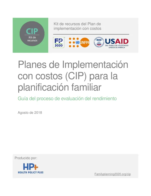 Plan de Implementación con Costos (CIP) para la Planificación Familiar