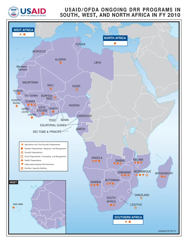 USAID/OFDA ONGOING DRR PROGRAMS IN SOUTH, WEST, AND NORTH AFRICA IN FY 2010