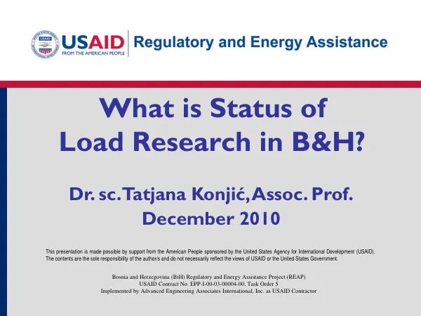 Status of Load Research in B&H