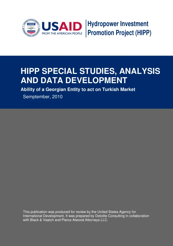 Ability of a Georgian Entity to Act on Turkish Market