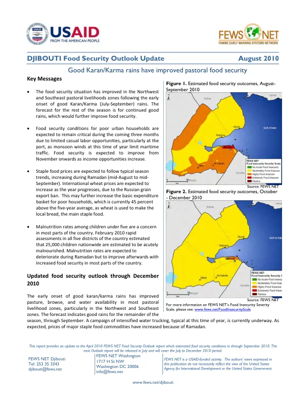 DJIBOUTI Food Security Outlook Update