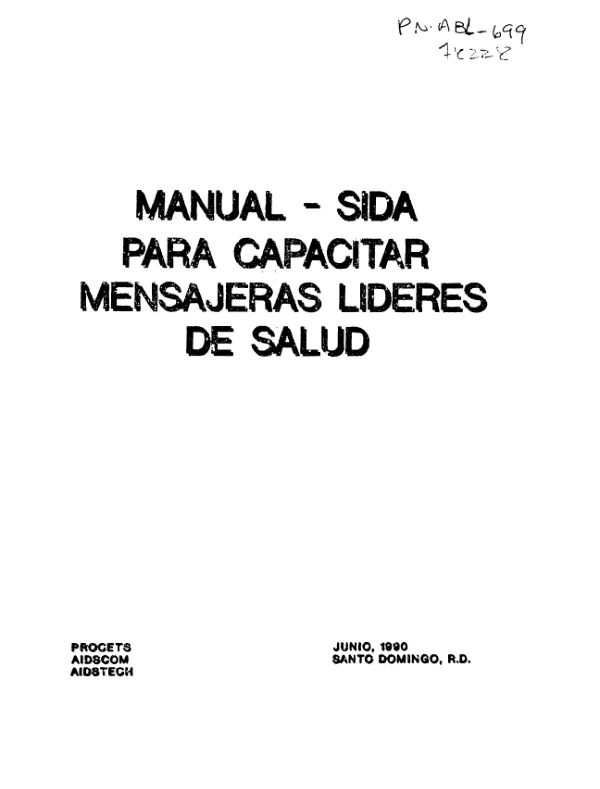 Manual para Capacitar a Mesajeras Lideres de Salud