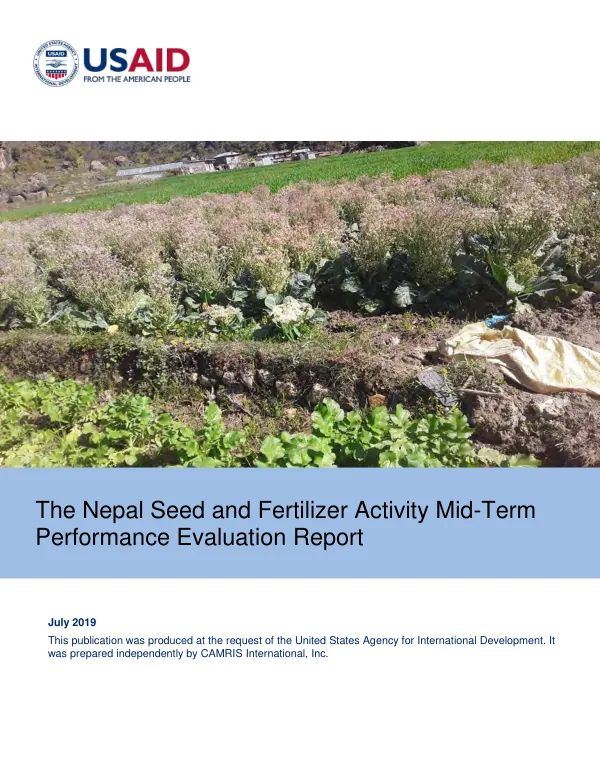 The Nepal seed and fertilizer activity mid-term performance evaluation report