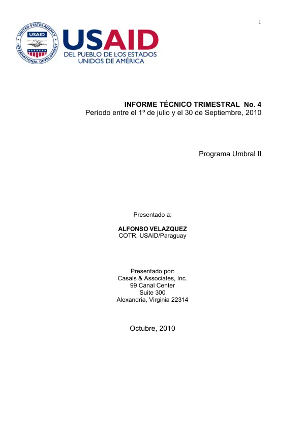 Informe Técnico Trimestral No. 4