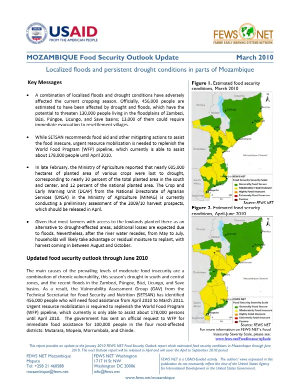 Mozambique Food Security Outlook Update
