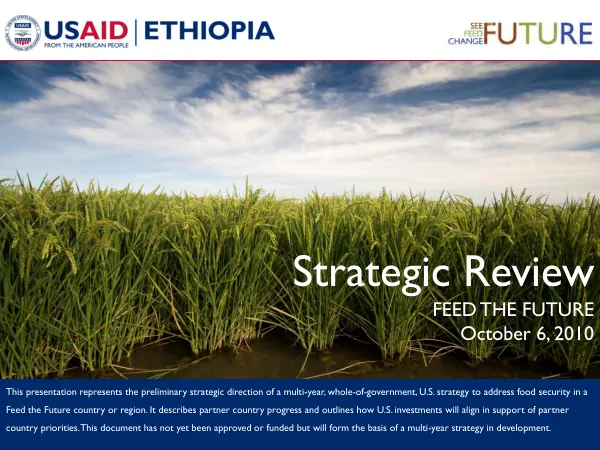 Strategic Review FEED THE FUTURE October 6, 2010