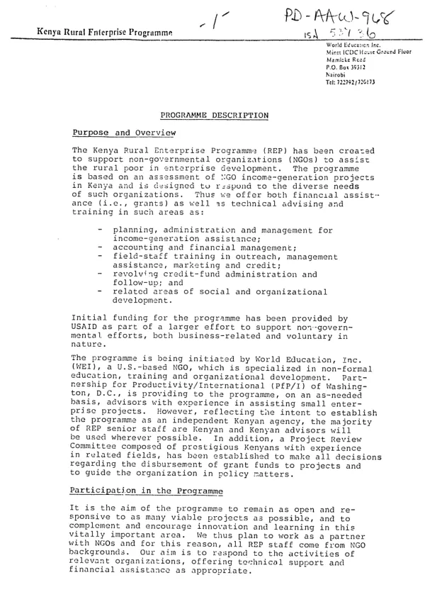 Kenya Rural Enterprise Programme