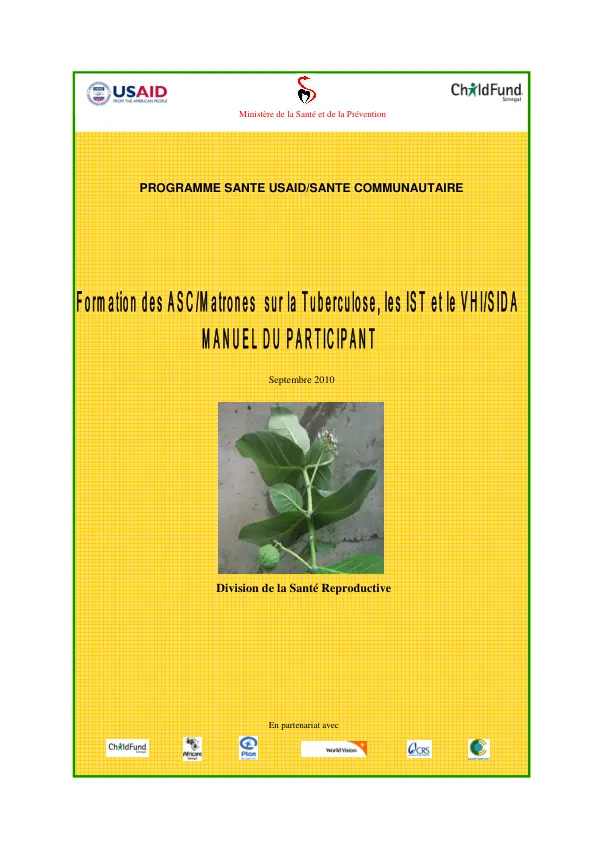Manuel de l’ASC/Matrone - Programme Santé / Santé Communautaire