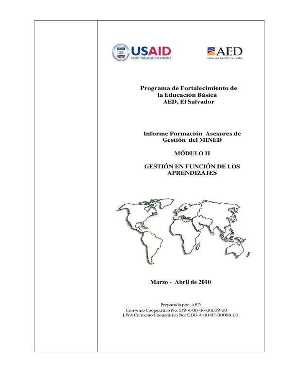 Programa de Fortalecimiento de la Educación Básica: Informe Formación Asesores de Gestión