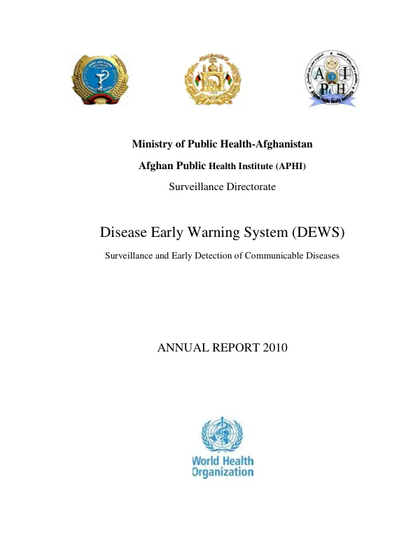 Annual Report 2010: Disease Early Warning System (DEWS) Surveillance and Early Detection of Communicable Diseases