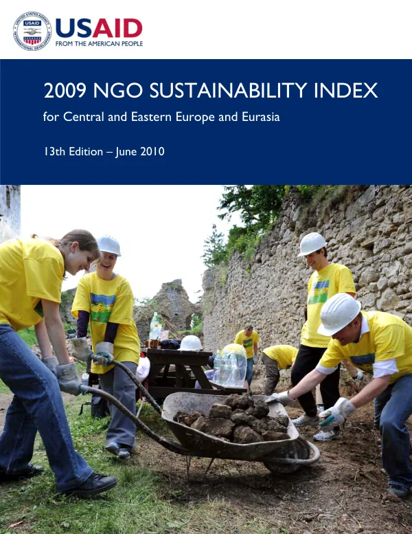 2009 NGO Sustainability Index for Central and Eastern Europe and Eurasia