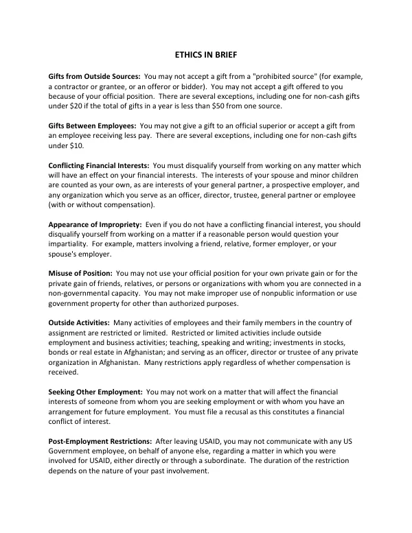 Ethics in Brief