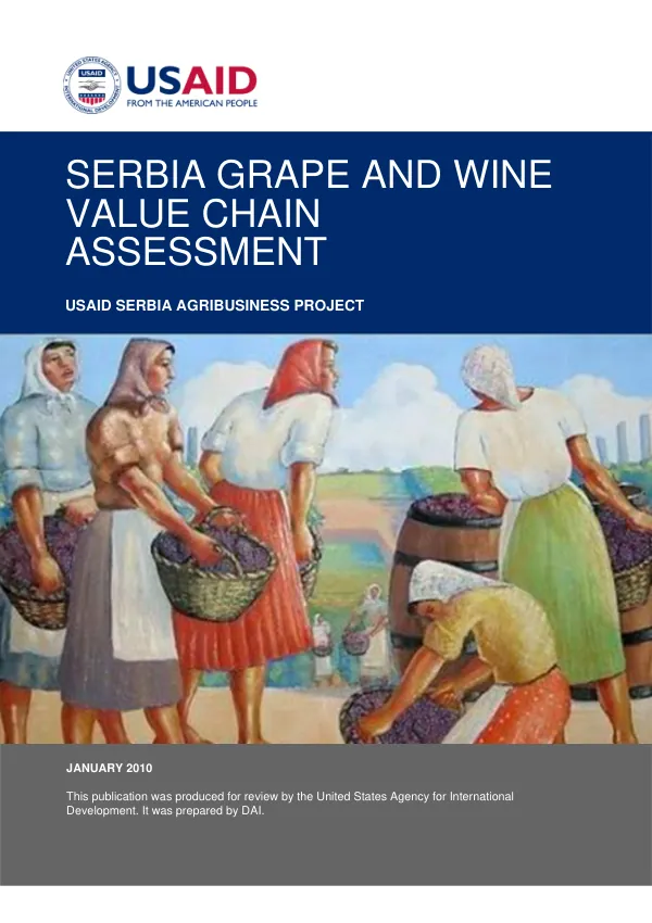 Serbia Grape and Wine Value Chain Assessment