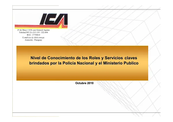 Nivel de Conocimiento de los Roles y Servicios del Ministerio Público y la Policía Nacional en Paraguay
