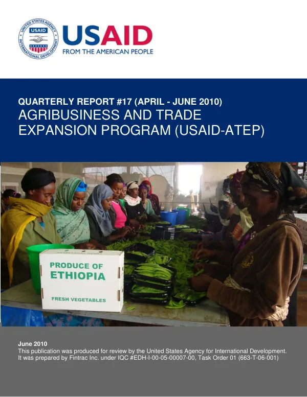 USAID-ATEP Quarterly Report #17 (April - June 2010)