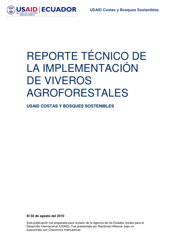 Implementación de Viveros Agroforestales