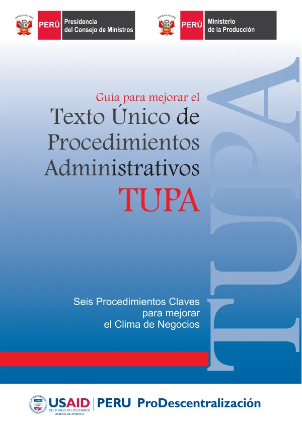 Guía para mejorar el Texto Único de Procedimientos Administrativos (TUPA)