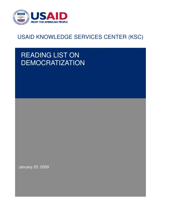 KSC Research Series: Reading List on Democratization