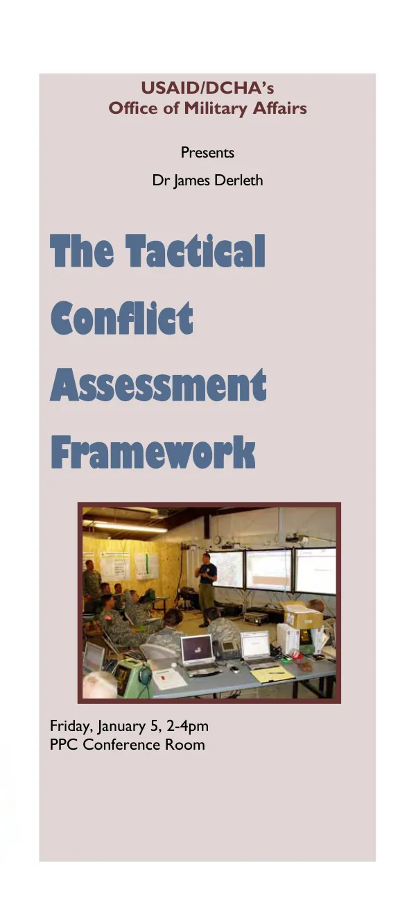 The Tactical Conflict Assessment Framework
